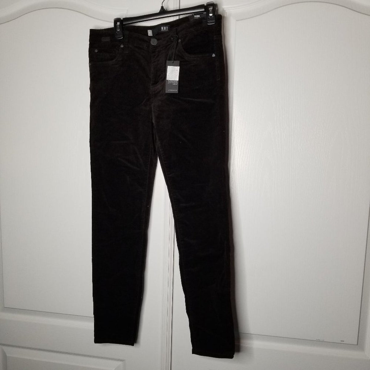 KUT From the Kloth Diana Stretch Corduroy Skinny Pants Zip Fly Mid Rise Brown 8
