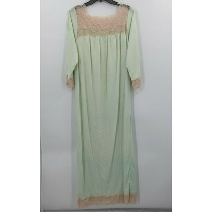Rutledge Vintage Sleepwear Nightgown 3/4 Sleeves Square Neck Size Medium