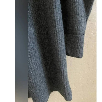 Topshop Funnel Neck Sweater Dress Size 2 Gray NWT Cuffed Ribbed Relaxed Fit