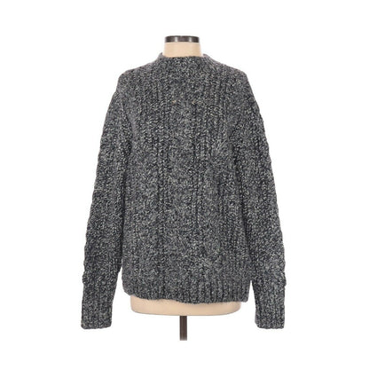 Topshop NWT Vertical Cable Knitted Pullover Sweater Gray Black Size 8-10