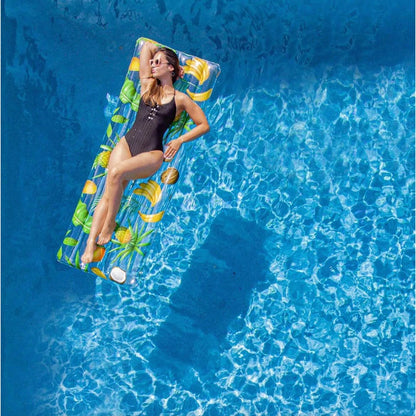 PoolCandy NEW Deluxe Inflatable Pool Raft Tropical Fruit Print 74"