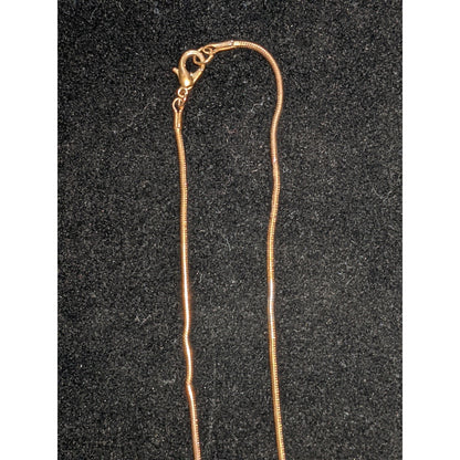 Vintage Golden Plate Oval Pendant Necklace Chain Minimalist