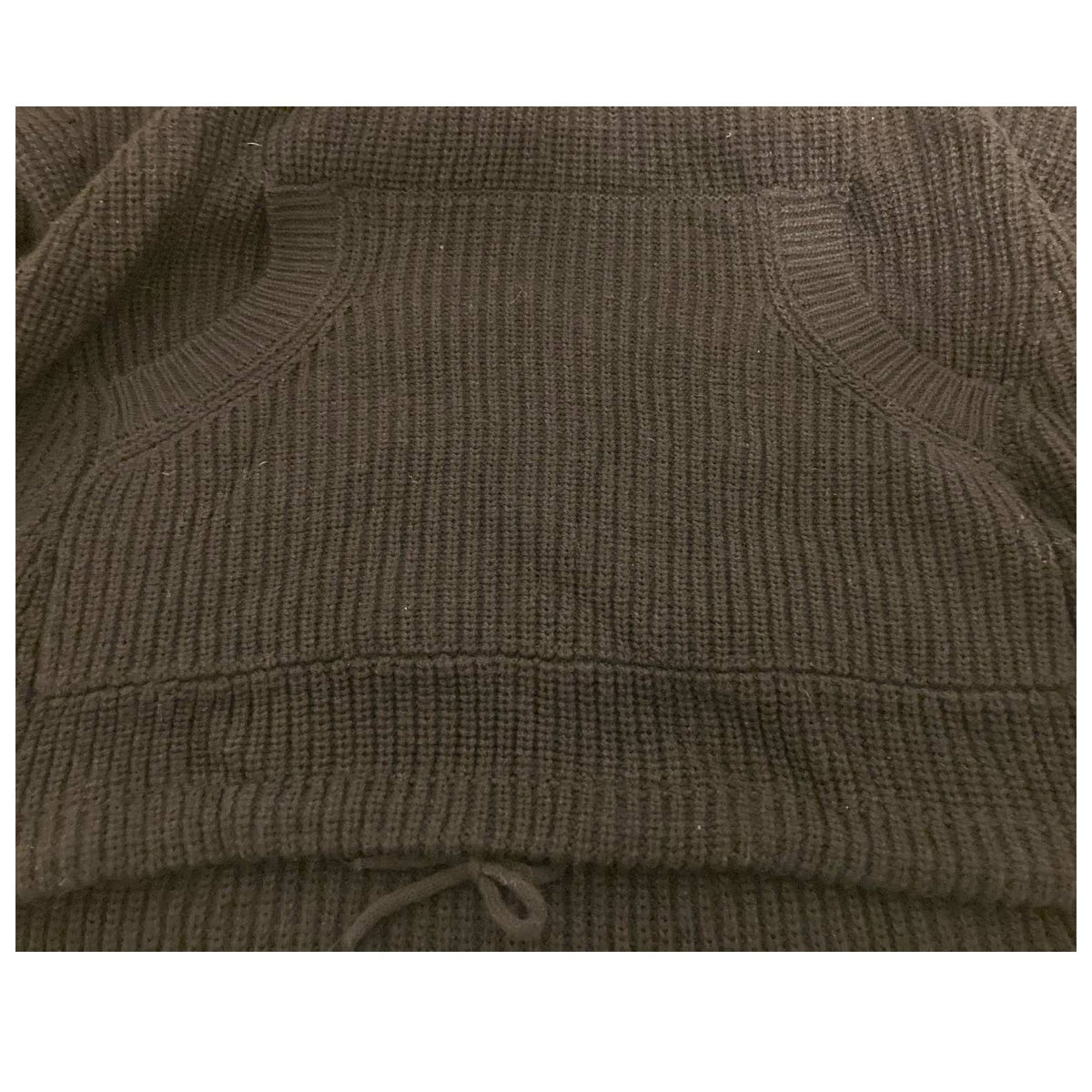 RDI Tunic Sweater Mock Neck Kangaroo Pockets Ribbed Small Black NWT Drawstring