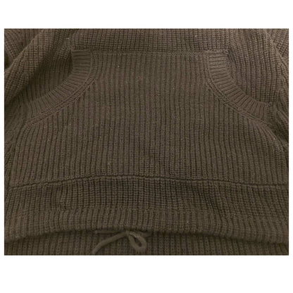 RDI Tunic Sweater Mock Neck Kangaroo Pockets Ribbed Small Black NWT Drawstring