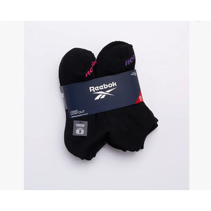 Reebok New Ladies Low Cut 6 pack socks shoe size 4-10 Black