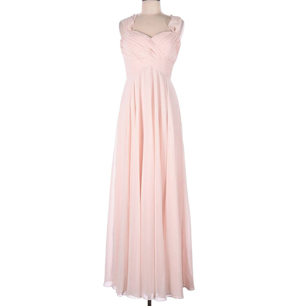 Dessy Collection Light Blush NEW RuCHED Bodice Chiffon Formal Dress Gown Size 4