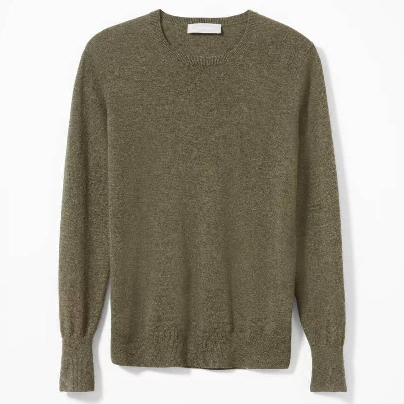 Everlane NWT Cashmere Crew Sweater Long Sleeve Green Loden Size XS