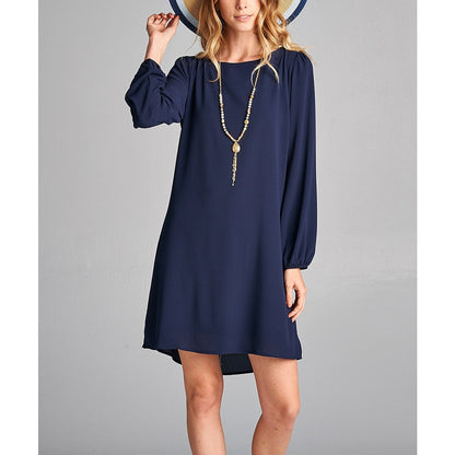Love Kuza Navy Classic Crepe Shift A-line Dress Size Large