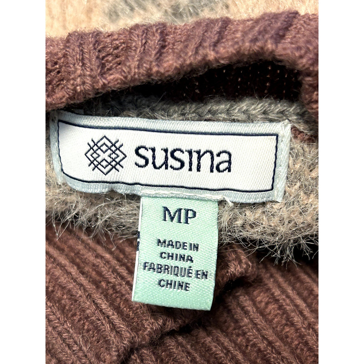 Susina NWT Classic Checkered Pullover Sweater Long Sleeve Crew Neck Size MP