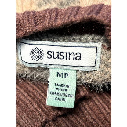 Susina NWT Classic Checkered Pullover Sweater Long Sleeve Crew Neck Size MP