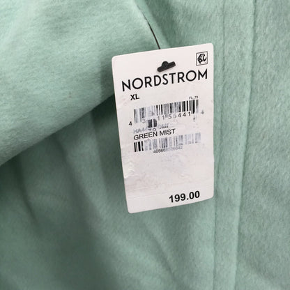 Halogen Atlantic-Pacific Double Breasted Wool Coat Jacket Solid Green SZ X-Large
