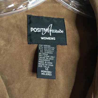Positive Attitude Lightweight  Button Up Jacket Long Sleeve Size 14 VINTAGE