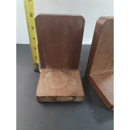 Superb Handtooled Arts and Crafts Wood Bookends Walnut ENGLISH CLASSIC