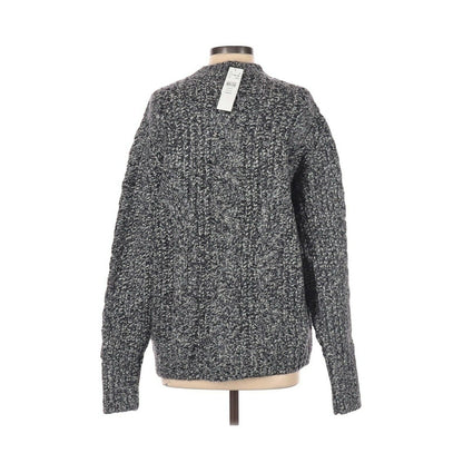 Topshop NWT Vertical Cable Knitted Pullover Sweater Gray Black Size 8-10