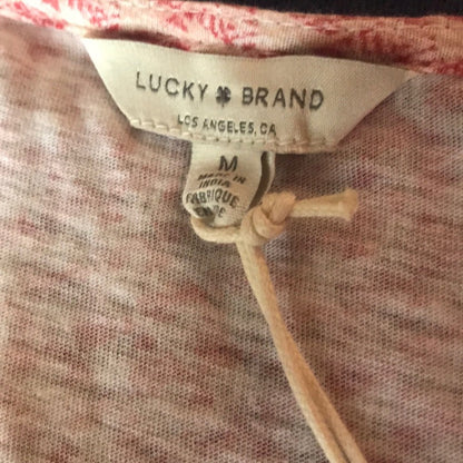 Lucky Brand Deco Geo Surplice Neck Top Size Medium