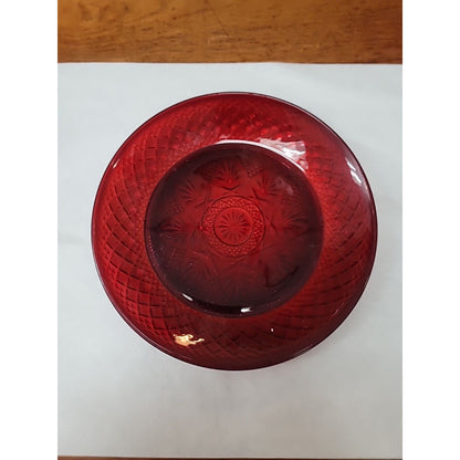 Vintage Ruby Red Cristal D'Arques Durand of France 8" Salad Plate