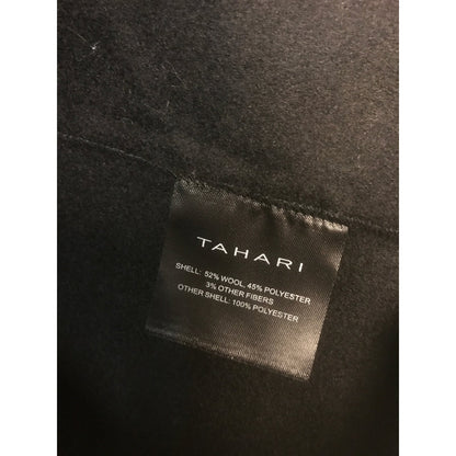 Tahari Double Face Wool Trench Coat Bow & Tie Black Size Small NWT Jacket