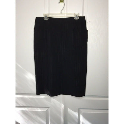 Nathalie B Black Striped Zip Pencil Skirt wiggle 15/16