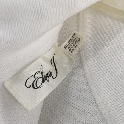 Eliza J. Pearl Trim Mock Neck Dress Ivory fit flare XXL long sleeve cocktail NEW