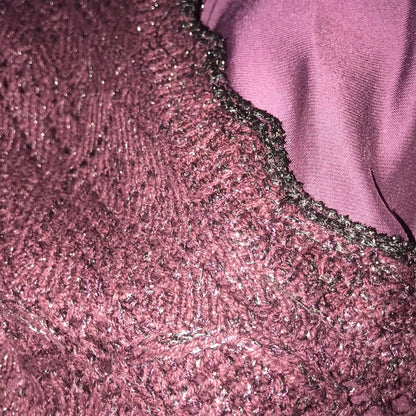 Nic+Zoe Purple Metallic Open Knit Sweater Size XSmall (PP) lightweight Packable