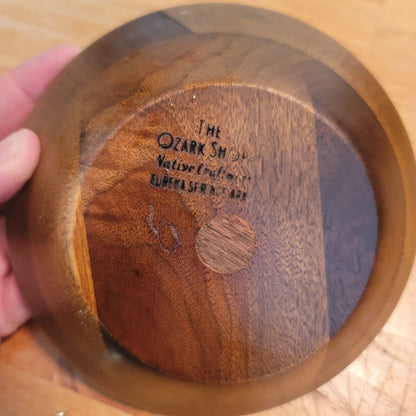 Set Of 6 Vintage Ozark Solid Wood Walnut Ware Salad Bowls 6” MCM Brown