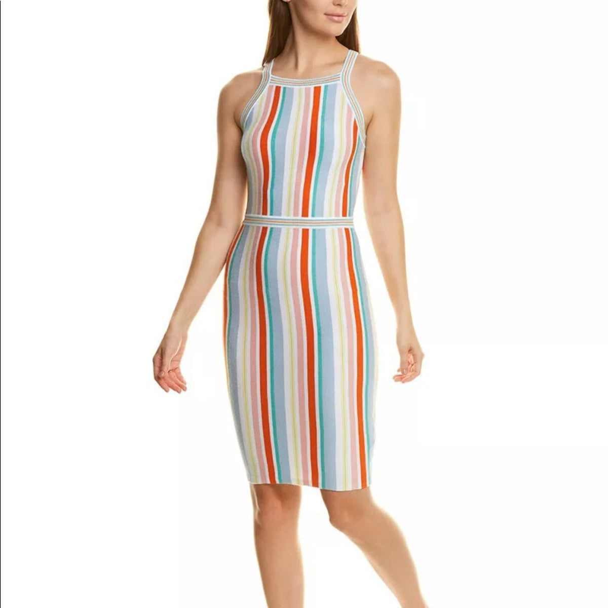 Ali & Jay XS Striped Shades On Sheath Dress Heavyweight Knit Stretchy Bodycon
