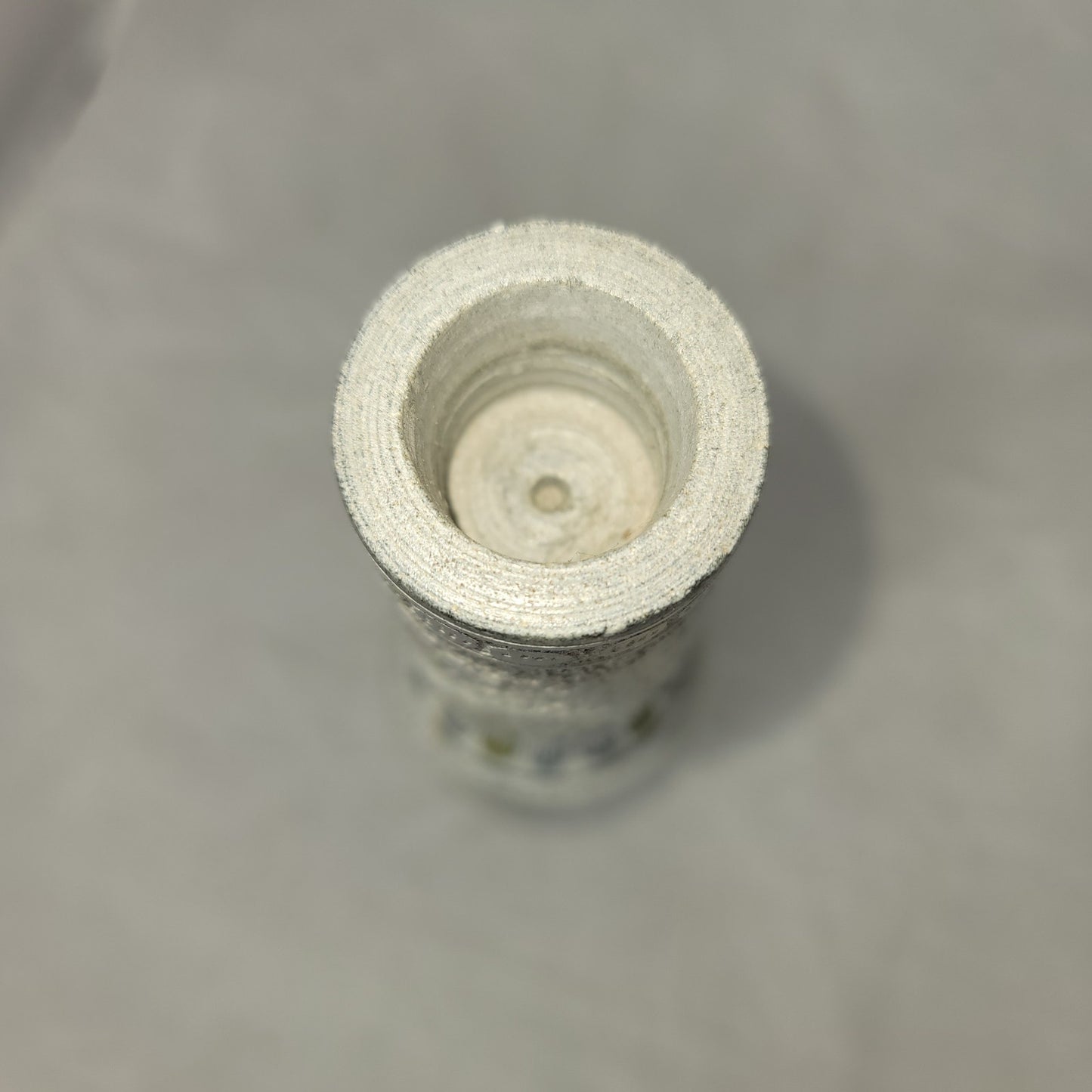 Etched taper Marble candlestick candle holder gray floral geometric heavy 9"
