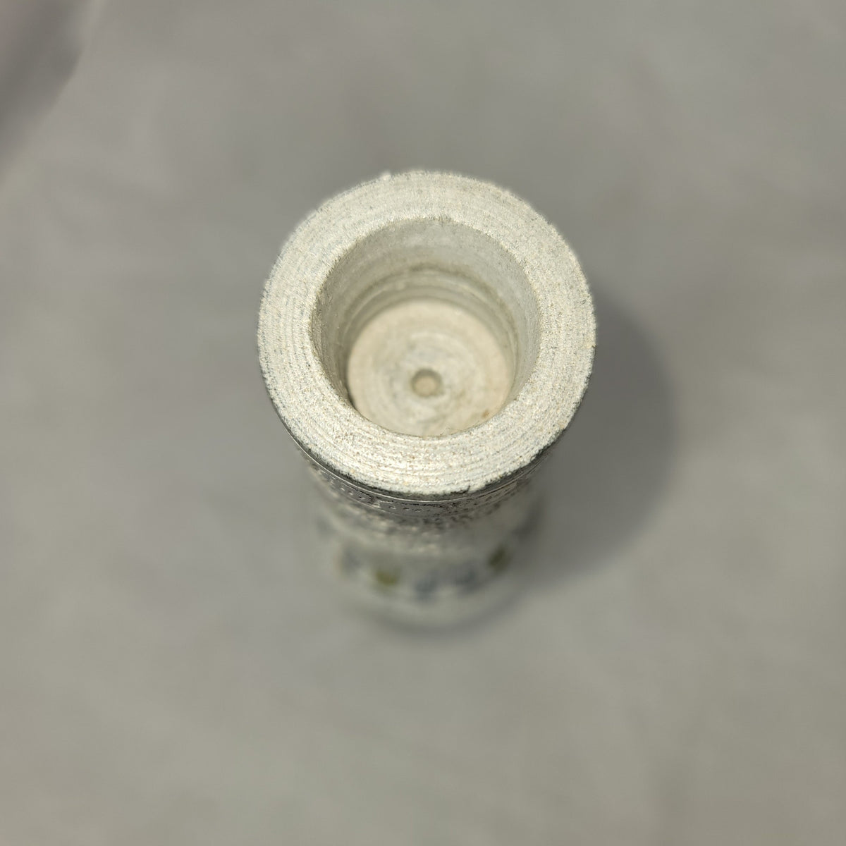 Etched taper Marble candlestick candle holder gray floral geometric heavy 9"