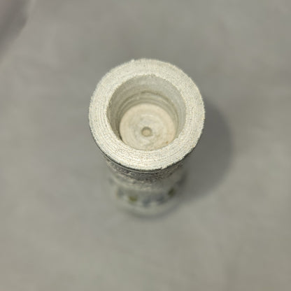 Etched taper Marble candlestick candle holder gray floral geometric heavy 9"