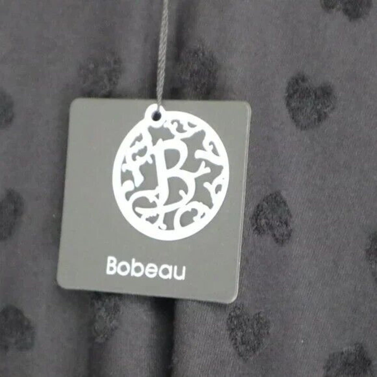 Bobeau V-Neck Long Sleeve Flocked Hi-Low Top Sz XS/Extra Small Black Hearts NWT