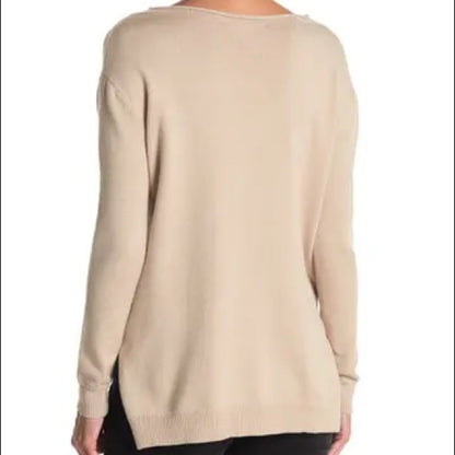 Catherine Malandrino NWT Seamed Long Sleeve Sweater Alpine Birch Size XL