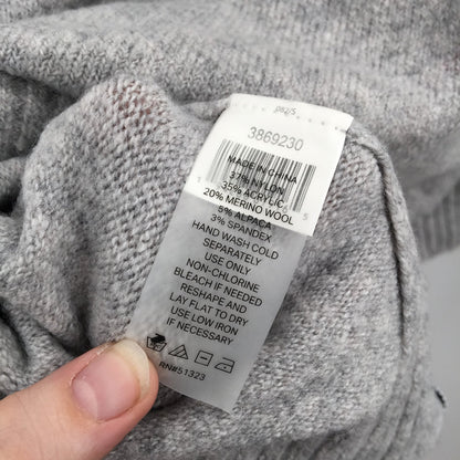 Court & Rowe Stripe Trim Button Front Cardigan Long Sleeve V-Neck Gray SZ Small