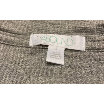 Abound Grey Porpoise Small Rib Knit Top NEW Scoop Neck Rounded Hem Long Sleeve