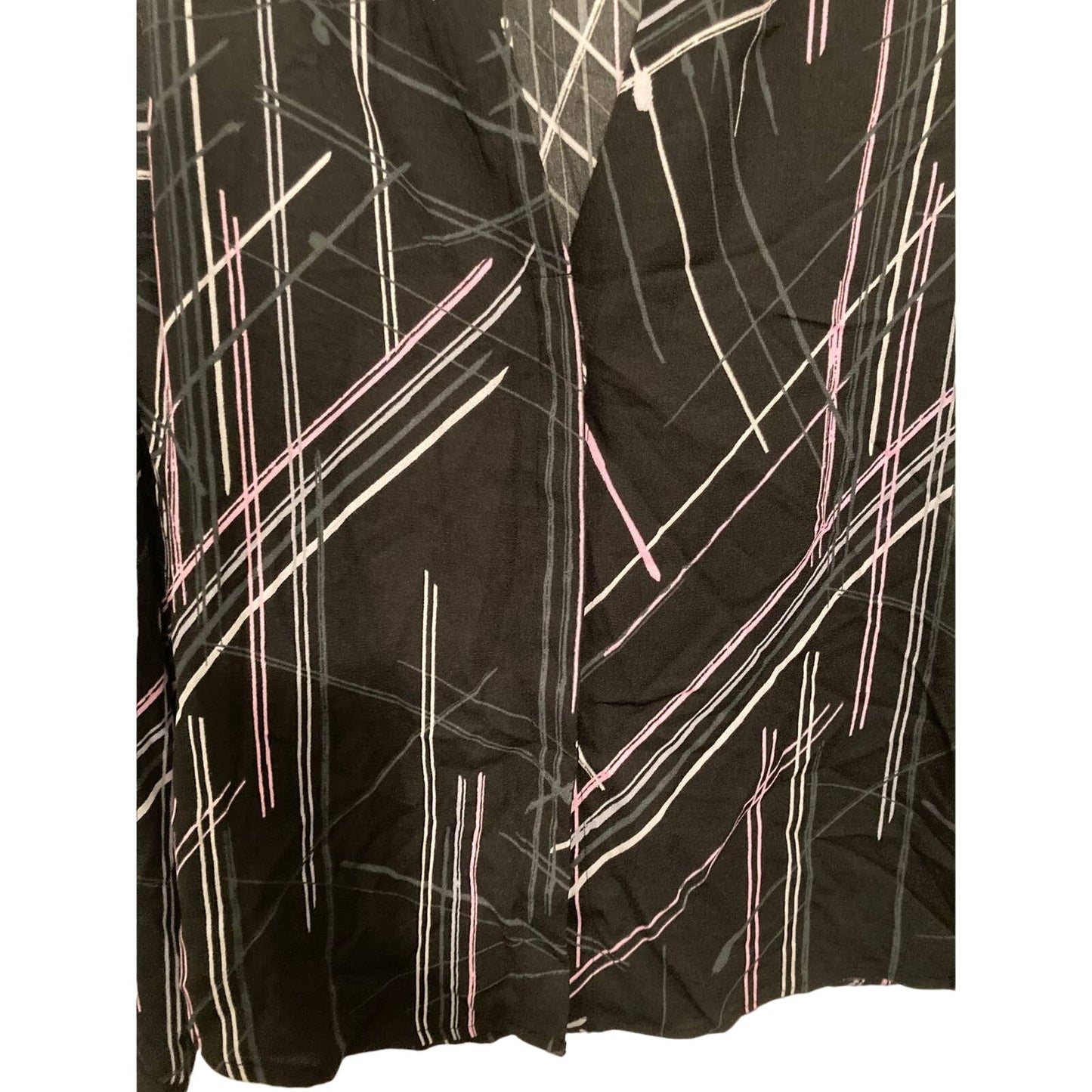 Halogen Hidden Button Long Sleeve V-Neck Top Sz XS/Extra Small Black Multi NWT
