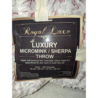 Royal Luxe Luxury Micromink Reversible Sherpa Blanket Throw RED NEW