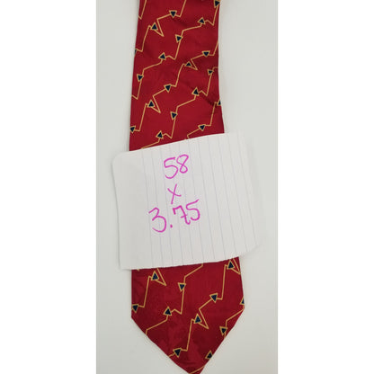 Vito Rufolo Vintage Mens Neck Tie Red Triangle Pattern 58" geometric funky wide