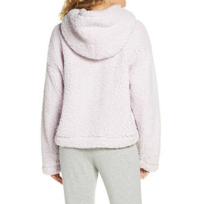 Zella Cassie Faux Shearling Hoodie Toggle-Drawcord Hood Kangaroo Pocket X-Large