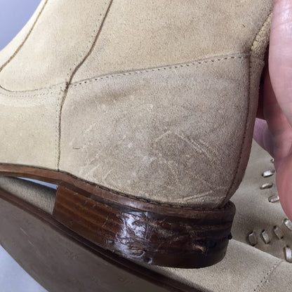 JACK ROGERS Kaitlin Tan suede boots leather accent 7.5 Medium Booties