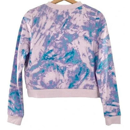 BP. Tie Dye Embroidered Happiness Sweatshirt Top Sz 2X/XXL Purple/Blue NWT