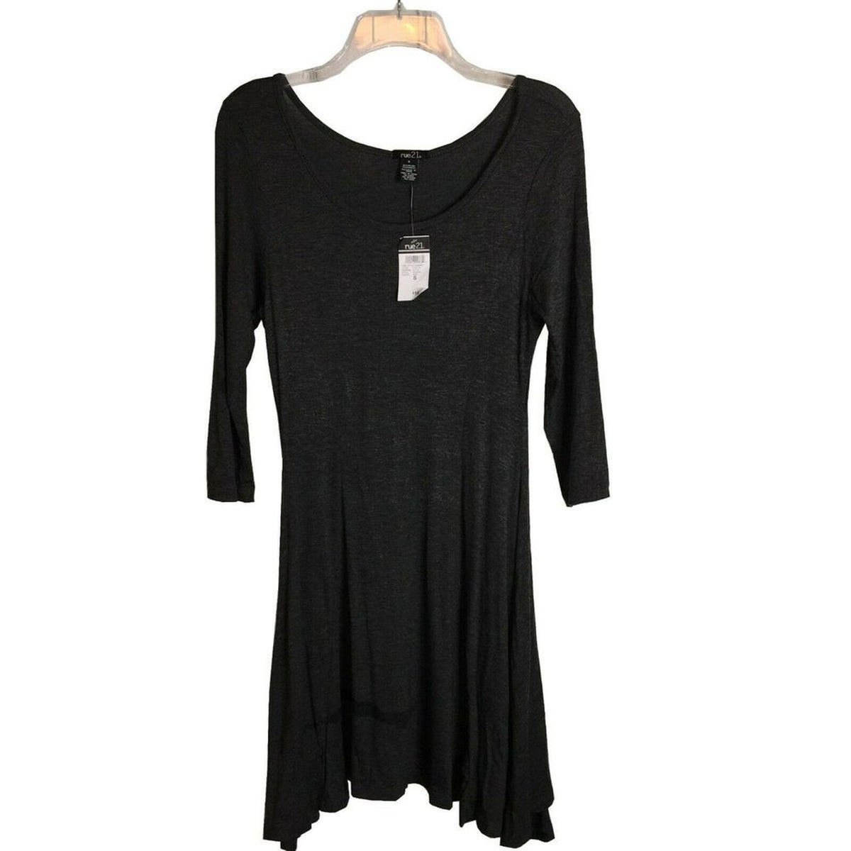 Rue 21 NEW Skater Swing Style Dress Long Sleeve Heather Grey Junior Small LIGHT
