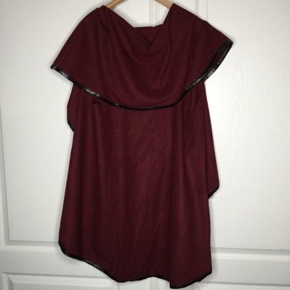 Dillard's Wool Blend Circle Cardigan Cover-up Kimono Duster Open Front Wine M/L