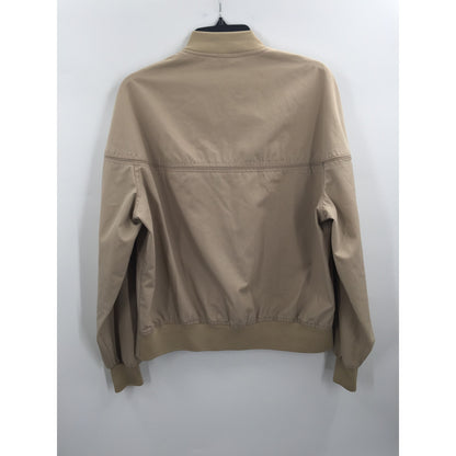 Barry Dolan 1970s Grandpa Old man Vintage Tan Full Zipper Golf Jacket Pockets