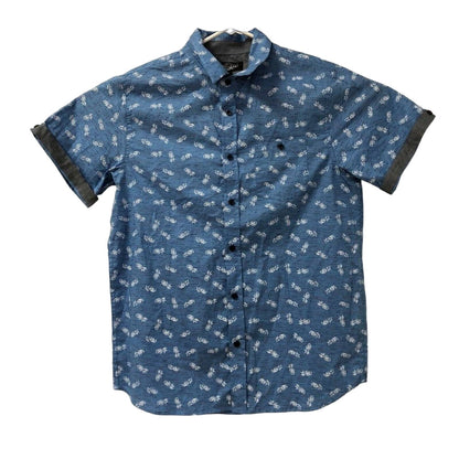 Eighty Eight Platinum Button Down Pineapple Print Shirt Large Cruise Cotton