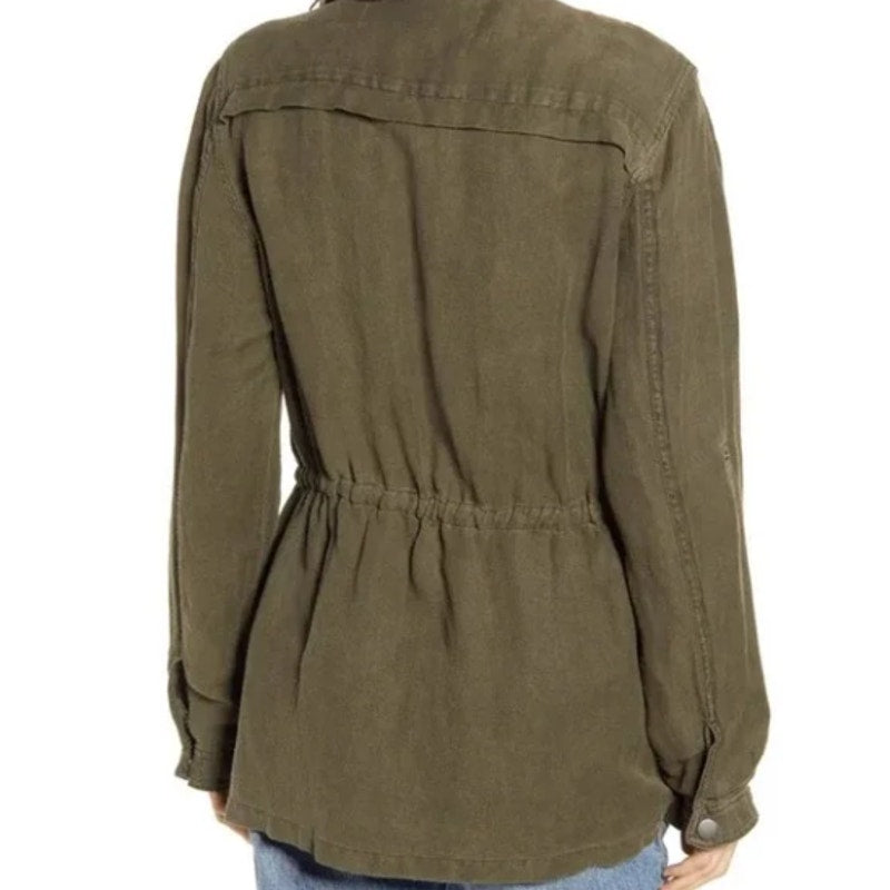Treasure & Bond Linen Blend Field Jacket Olive Green NWT EXTRA SMALL XS new