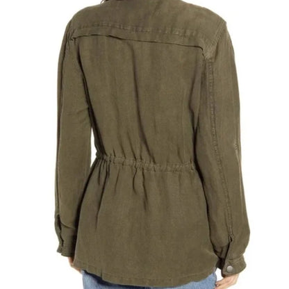 Treasure & Bond Linen Blend Field Jacket Olive Green NWT EXTRA SMALL XS new