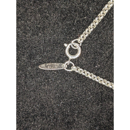 Whiting Davis Vintage Opalescent Pearly Pendant Silver Tone Necklace 21"