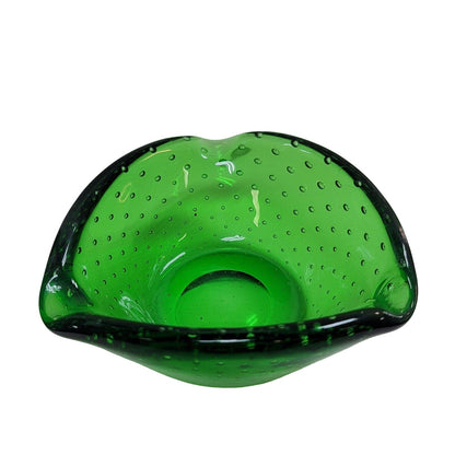 Green Bullicante Murano Glass Bowl or Ashtray, Italy, 1970sVINTAGE BEAUTIFUL