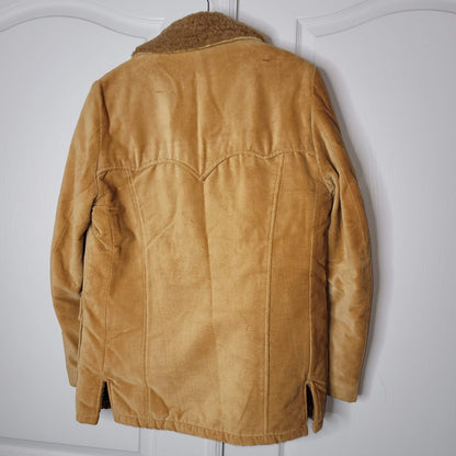 Sears VINTAGE Western Outdoor Wear Coat Jacket Fleece Lined Faux Leather M/L