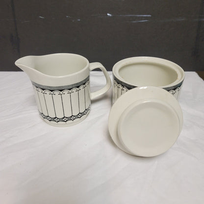 Contessa England Vintage Sugar Creamer Set JG Meakins Dinnerware Black White