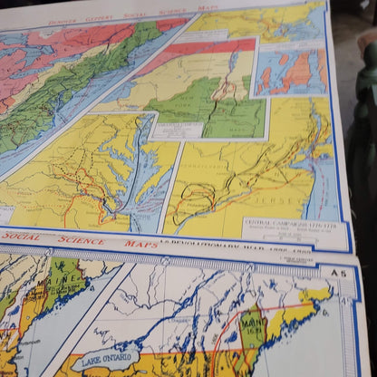 Denoyer Geppert Social Science School Roll Up Map Colonial Revolution 1960s